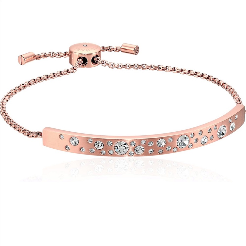 Michael Kors Rose Gold SliderBraceletwRhinestones